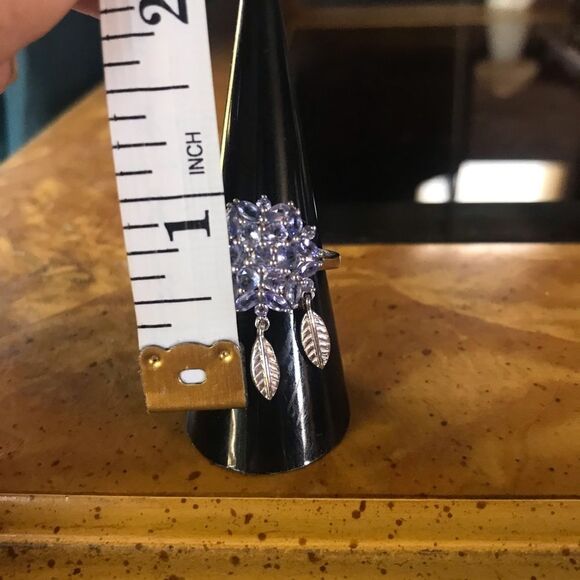 Natural Tanzanite Sterling Silver Dream Catcher Ring Size 7 - Picture 4 of 9